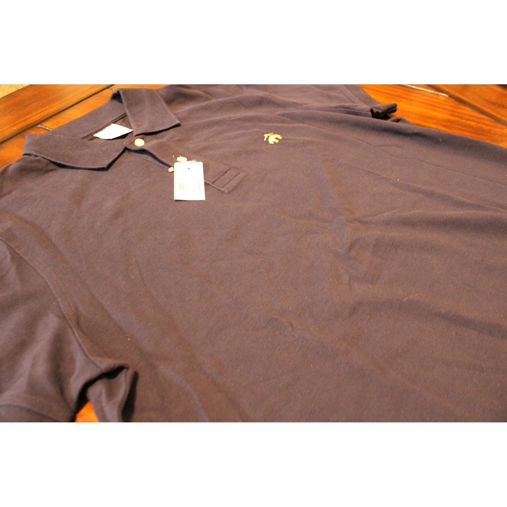 Brooks Brothers Polo Shirt Mens Large Blue Slim Fit Cotton Golden Fleece Pique